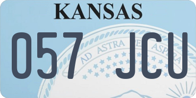 KS license plate 057JCU