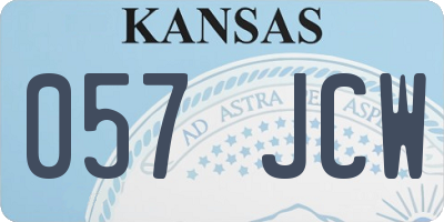 KS license plate 057JCW