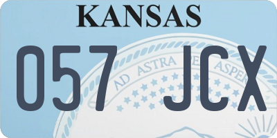 KS license plate 057JCX