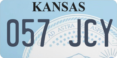 KS license plate 057JCY