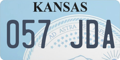 KS license plate 057JDA