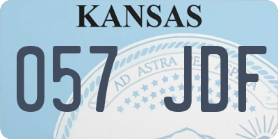 KS license plate 057JDF