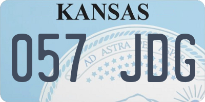 KS license plate 057JDG