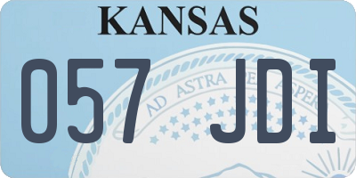 KS license plate 057JDI