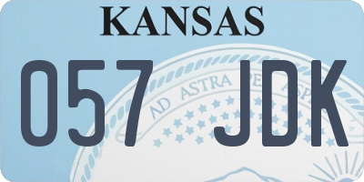 KS license plate 057JDK