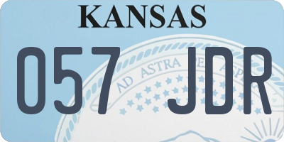 KS license plate 057JDR