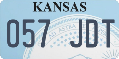 KS license plate 057JDT