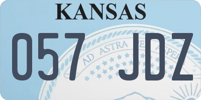 KS license plate 057JDZ