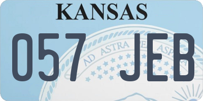 KS license plate 057JEB