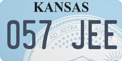 KS license plate 057JEE