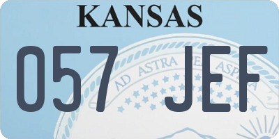 KS license plate 057JEF