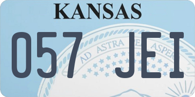 KS license plate 057JEI