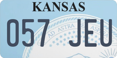 KS license plate 057JEU