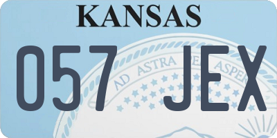 KS license plate 057JEX