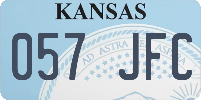KS license plate 057JFC