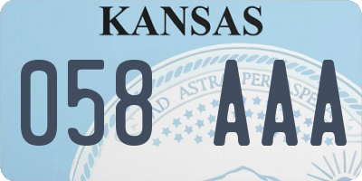 KS license plate 058AAA