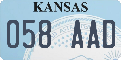 KS license plate 058AAD