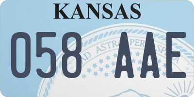 KS license plate 058AAE