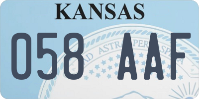 KS license plate 058AAF