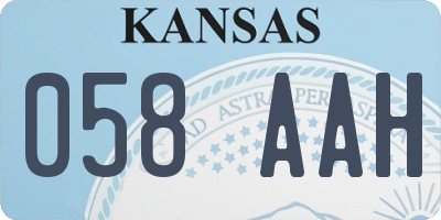 KS license plate 058AAH