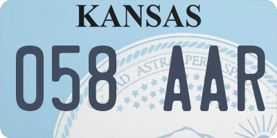 KS license plate 058AAR