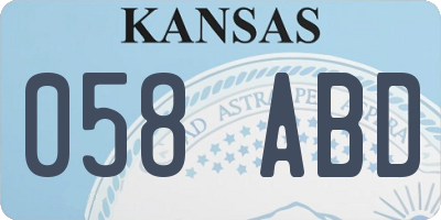 KS license plate 058ABD