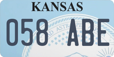 KS license plate 058ABE