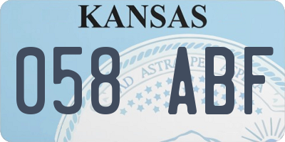 KS license plate 058ABF