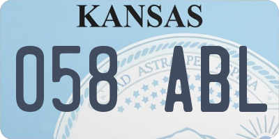 KS license plate 058ABL