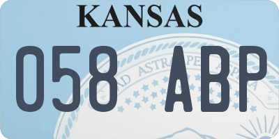 KS license plate 058ABP