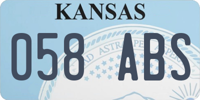 KS license plate 058ABS