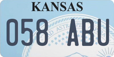 KS license plate 058ABU
