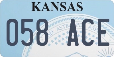 KS license plate 058ACE