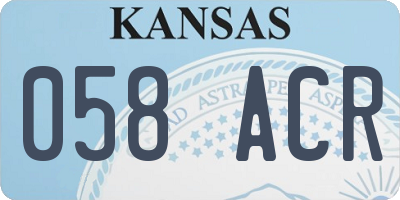 KS license plate 058ACR