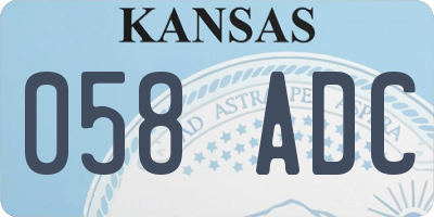 KS license plate 058ADC