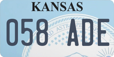 KS license plate 058ADE