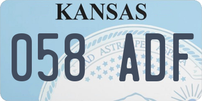KS license plate 058ADF