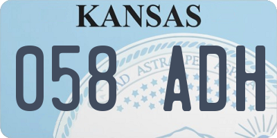 KS license plate 058ADH