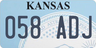 KS license plate 058ADJ
