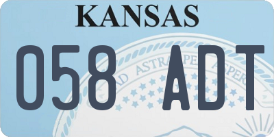 KS license plate 058ADT