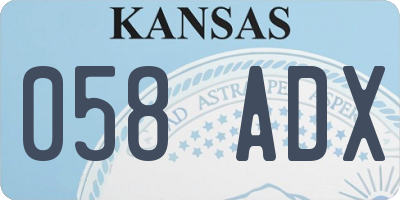 KS license plate 058ADX