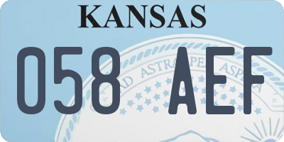 KS license plate 058AEF