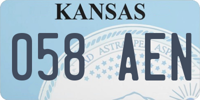 KS license plate 058AEN