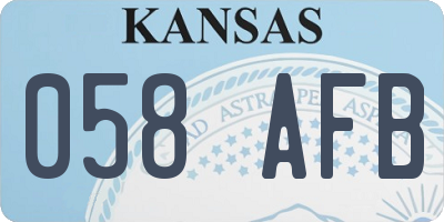 KS license plate 058AFB