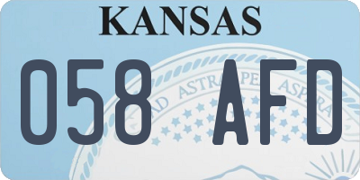 KS license plate 058AFD