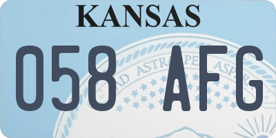 KS license plate 058AFG
