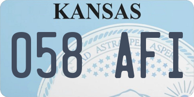 KS license plate 058AFI