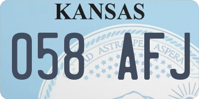 KS license plate 058AFJ