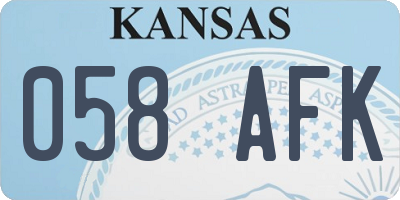 KS license plate 058AFK