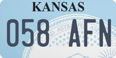 KS license plate 058AFN